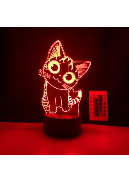 LED Gece Lambası Anime Kedi 3D Illusion Lamba Uzaktan Kumanda ile Çocuk Ev Dekorasyon Işıkları --- Siyah Koltuk (Yurt Dışından)