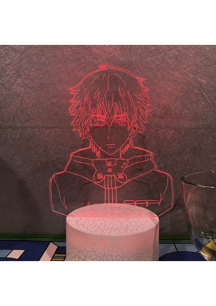 3D Anime Ghoul Illusion Lamba ile 16 Renk Uzaktan Kumanda 3D LED Gece Lambası Çocuk Odası Için Dekoratif Lamba --- C2（çatlak Koltuk） (Yurt Dışından)