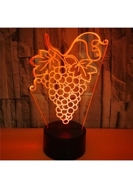 Sevimli Vesiküler 3D Gece Lambası 7 Renk Değişimi LED Üzüm 3D Işıklar Masa Lambası Noel Oyuncak Hediye --- Stil J (Yurt Dışından)