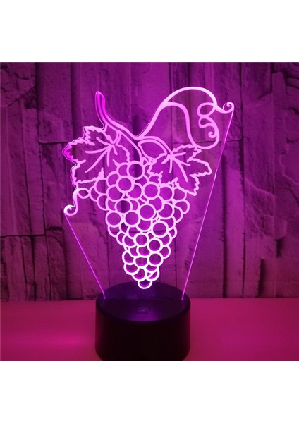 Sevimli Vesiküler 3D Gece Lambası 7 Renk Değişimi LED Üzüm 3D Işıklar Masa Lambası Noel Oyuncak Hediye --- Stil J (Yurt Dışından) fırsatları