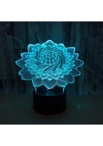3D Lotus Çiçeği Lambası Gece Lambası Uzaktan Kumanda Güç Dokunmatik Masa Masası Optik Illüzyon Lambaları 16 Renk Değişen Işıklar Ev Dekorasyon Doğum Günü Hediyesi (Yurt Dışından)