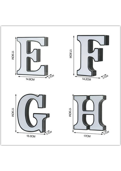 LED Marquee Harf Işıkları-Dıy Marquee Işıklar Harf Tabelaları 26 Alfabe Tabelaları Düğün, Doğum Günü, Parti, Bar Dekorasyonu (H Harfi) (Yurt Dışından)