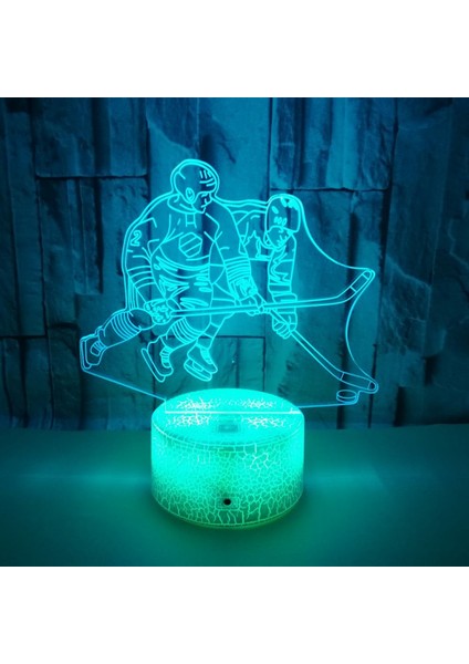 3D Gece Işıkları Buz Hokeyi Atlet 3D Illusion Başucu Lambası Uzaktan Kumanda ile Değişen 16 Renk Erkekler Kadınlar Için En Iyi Doğum Günü Hediyeleri (Stil W) (Yurt Dışından)