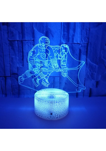 3D Gece Işıkları Buz Hokeyi Atlet 3D Illusion Başucu Lambası Uzaktan Kumanda ile Değişen 16 Renk Erkekler Kadınlar Için En Iyi Doğum Günü Hediyeleri (Stil W) (Yurt Dışından)