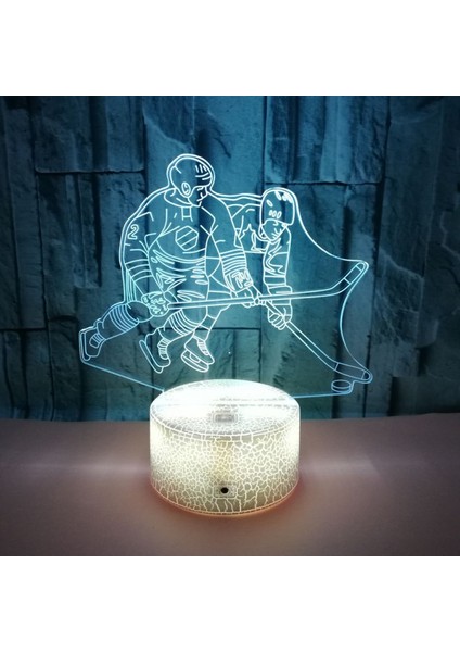 3D Gece Işıkları Buz Hokeyi Atlet 3D Illusion Başucu Lambası Uzaktan Kumanda ile Değişen 16 Renk Erkekler Kadınlar Için En Iyi Doğum Günü Hediyeleri (Stil W) (Yurt Dışından)