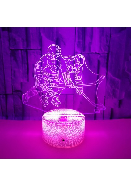3D Gece Işıkları Buz Hokeyi Atlet 3D Illusion Başucu Lambası Uzaktan Kumanda ile Değişen 16 Renk Erkekler Kadınlar Için En Iyi Doğum Günü Hediyeleri (Stil W) (Yurt Dışından)