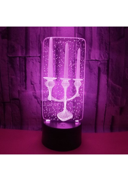 3D Mum Stereo Gece Lambası LED Işık Optik Illusion Lamba 7 Renk Değişen Doğum Günü Yılbaşı Hediyeleri Ev Dekorasyonu Için (Stil 13) (Yurt Dışından) modelleri
