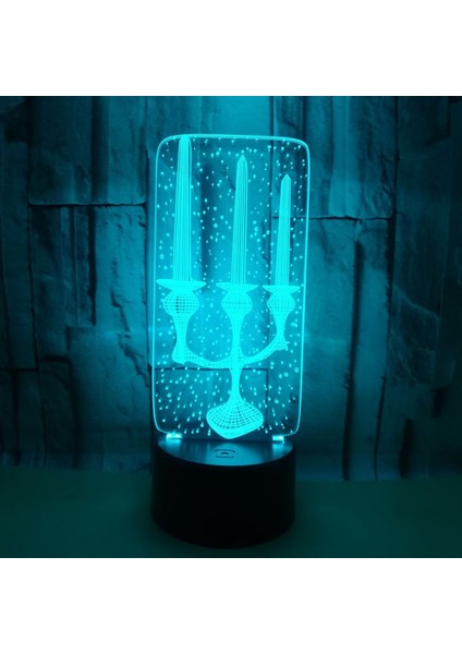 3D Mum Stereo Gece Lambası LED Işık Optik Illusion Lamba 7 Renk Değişen Doğum Günü Yılbaşı Hediyeleri Ev Dekorasyonu Için (Stil 13) (Yurt Dışından) fırsatları