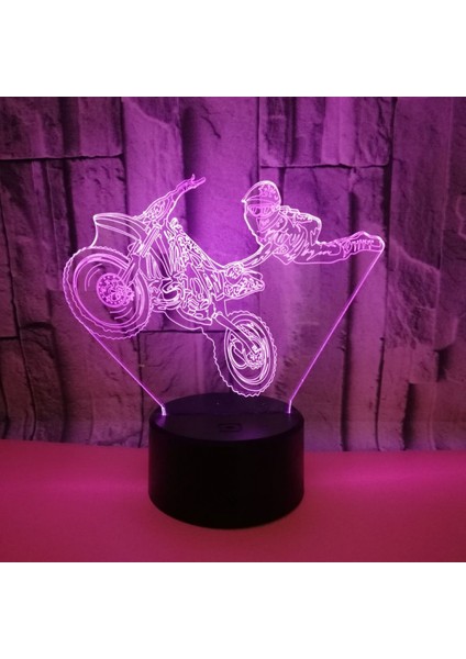 Dublör Motosiklet 3D Illusion Gece Lambası 16 Renk Değişimi Dokunmatik Uzaktan Kumanda Ev Dekor Motosiklet Severler Için LED Noel Doğum Günü Hediyesi (Stil T) (Yurt Dışından) fırsatları