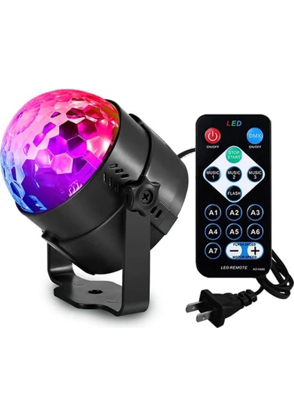 LED Ses Uzaktan Kumandalı Parti Işıkları Dj Aydınlatma Disko Topu Strobe Kulüp Lambası 7 Mod Sahne Par Işığı Sihirli Mini Noel Için LED Sahne Işıkları Ev Odası Dans Partisi Partile (Yurt Dışından)