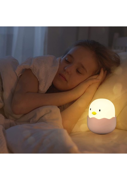Sevimli Gece Lambası Silikon Squishy Gece Lambası Taşınabilir Şarj Edilebilir LED Lamba Dokunmatik Sensör ile Bebek Kız Erkek Hediye Için (Chacochick) (Yurt Dışından)