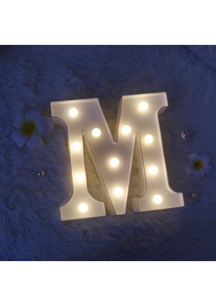 LED Işık Numarası Mektup Burcu Gece Lambası Düğün Doğum Günü Partisi Noel Ev Dekorasyon Numarası Lambası (Mektup M) (Yurt Dışından) fiyatları