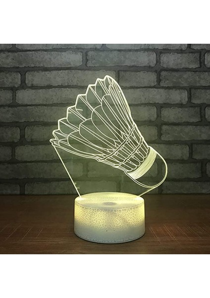 Badminton 7 Renk Değişimi 3D Lamba Dokunmatik Anahtarı 3D Aydınlatma Armatürleri Hediye Bebek Odası Işıkları Için LED Gece Lambası (Stil H) (Yurt Dışından) fiyatları