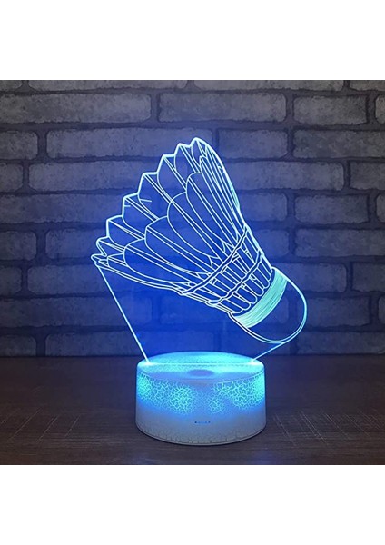 Badminton 7 Renk Değişimi 3D Lamba Dokunmatik Anahtarı 3D Aydınlatma Armatürleri Hediye Bebek Odası Işıkları Için LED Gece Lambası (Stil H) (Yurt Dışından) modelleri