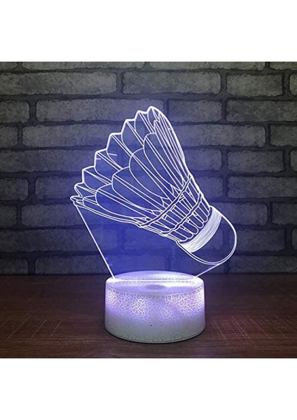 Badminton 7 Renk Değişimi 3D Lamba Dokunmatik Anahtarı 3D Aydınlatma Armatürleri Hediye Bebek Odası Işıkları Için LED Gece Lambası (Stil H) (Yurt Dışından) fırsatları