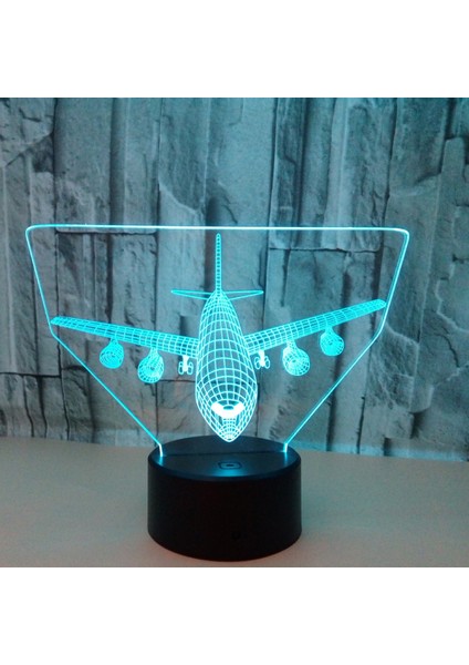 Uçak Gece Lambası 3D Illusion Lambası 7 Renk Değişen Dokunmatik Kontrol LED Masa Masa Dekoru Lambaları Çocuk Boys Için Noel Doğum Günü Hediyeleri Pilot Uçak Sevgilisi (Stil A) (Yurt Dışından)