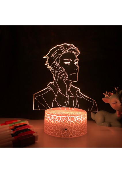 Gece Lambası Anime Conjuration 3D Illusion Lamba 16 Renk Uzaktan Kumanda Ev Dekor Için Çocuklar Için Hediye --- Çatlak Koltuk (Yurt Dışından)