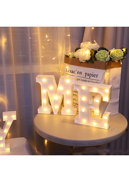 LED Işık Numarası Mektup Işareti Gece Lambası Düğün Doğum Günü Partisi Noel Ev Dekorasyon Numarası Lambası (Mektup E) (Yurt Dışından)