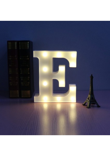 LED Işık Numarası Mektup Işareti Gece Lambası Düğün Doğum Günü Partisi Noel Ev Dekorasyon Numarası Lambası (Mektup E) (Yurt Dışından) fiyatları