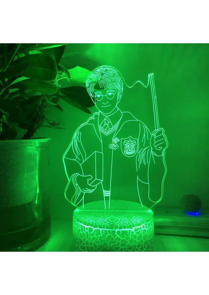 Magic Academy Harry Potter Gece Lambası 3D LED Illusion Lamba Çocuk Odası Için Dekoratif Lamba - Desen M (Çatlak Koltuk) (Yurt Dışından)
