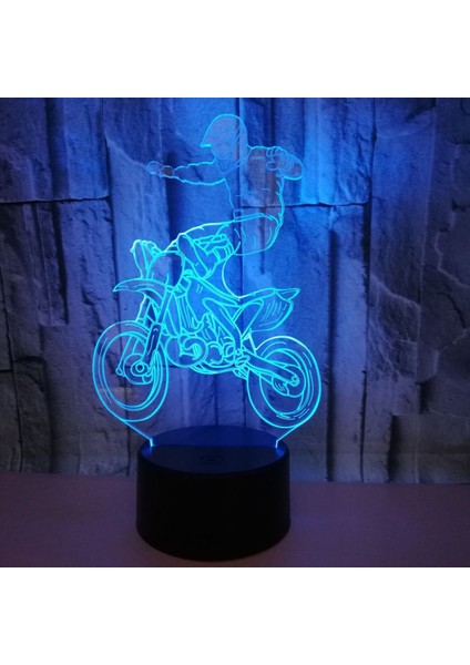 Dublör Motokros 3D Illusion Gece Lambası 16 Renk Değişimi Dokunmatik Uzaktan Kumanda Ev Dekor Motosiklet Severler Için LED Noel Doğum Günü Hediyesi (Stil U) (Yurt Dışından) fırsatları