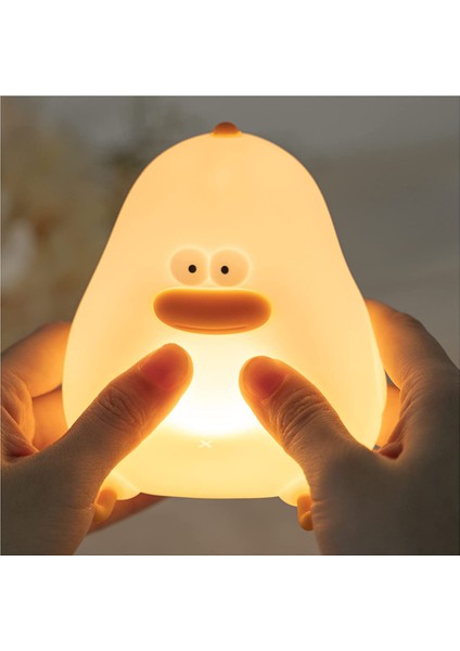 Sevimli Gece Lambası Silikon Squishy Gece Lambası Taşınabilir Şarj Edilebilir LED Lamba Dokunmatik Sensör ile Bebek Kız Erkek Hediye Için (Abeechick) (Yurt Dışından)