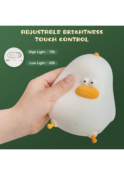 Sevimli Gece Lambası Silikon Squishy Gece Lambası Taşınabilir Şarj Edilebilir LED Lamba Dokunmatik Sensör ile Bebek Kız Erkek Hediye Için (Abeechick) (Yurt Dışından)