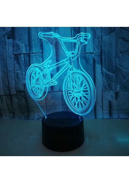 3D LED Başucu Gece Lambası Bisiklet Şekli USB Masa Lambası 16 Renk Değişimi Bisiklet Ev Dekor Yatak Odası Uyku Aydınlatma Hediyeler Uzaktan Kumanda (Stil 19) (Yurt Dışından)