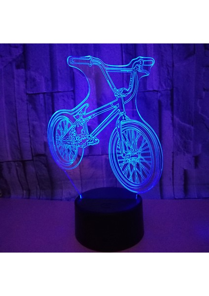 3D LED Başucu Gece Lambası Bisiklet Şekli USB Masa Lambası 16 Renk Değişimi Bisiklet Ev Dekor Yatak Odası Uyku Aydınlatma Hediyeler Uzaktan Kumanda (Stil 19) (Yurt Dışından)