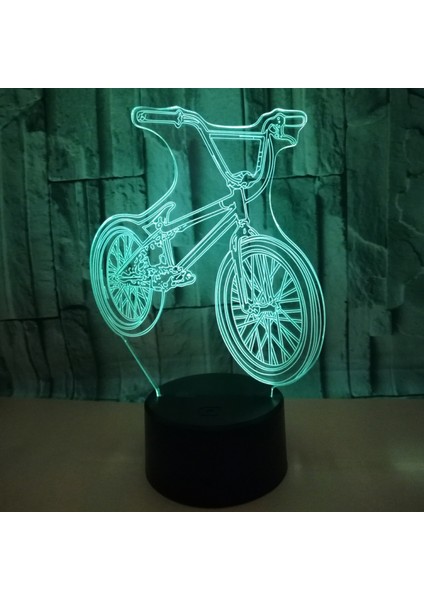 3D LED Başucu Gece Lambası Bisiklet Şekli USB Masa Lambası 16 Renk Değişimi Bisiklet Ev Dekor Yatak Odası Uyku Aydınlatma Hediyeler Uzaktan Kumanda (Stil 19) (Yurt Dışından)