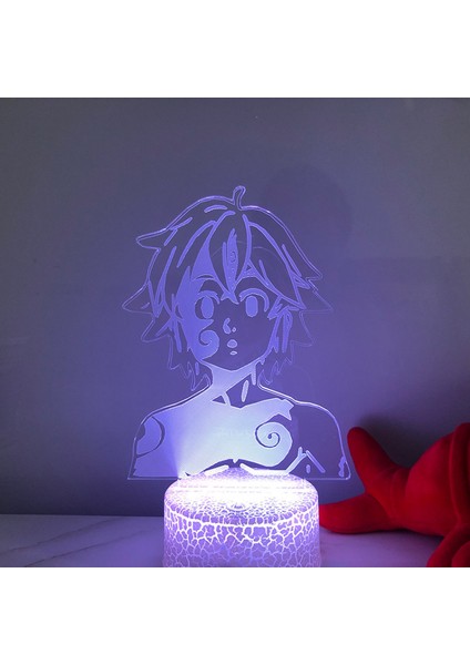 3D Illusion Lamba LED Anime Karakter Gece Lambası 16 Renk Çocuklar Için Uzaktan Oda Dekor --- Çatlak Koltuk (Yurt Dışından)