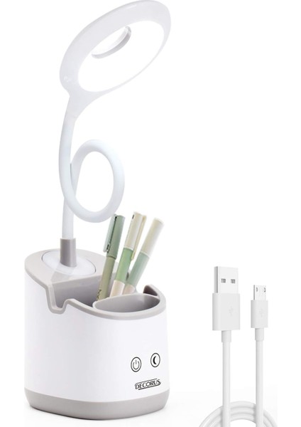 Gece Işıklı Masa Lambası Çocuklar LED USB Şarj Edilebilir Masa Lambası Kısılabilir Göz Bakımı Ev Ofis Yurt Için Sevimli Çalışma Bilgisayarı Lambası, Dokunmatik Kontrol, Esnek Deve (Yurt Dışından)