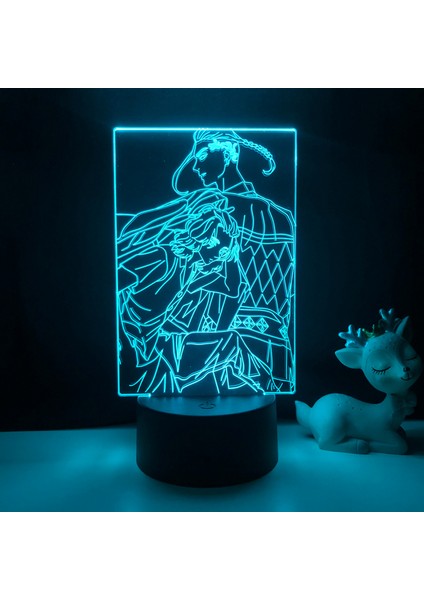 3D LED Gece Işıkları Anime Karakterler 3D Illusion Lamba Çocuk Odası Dekoratif Işıklar --- Desen H (Siyah Koltuk) (Yurt Dışından)