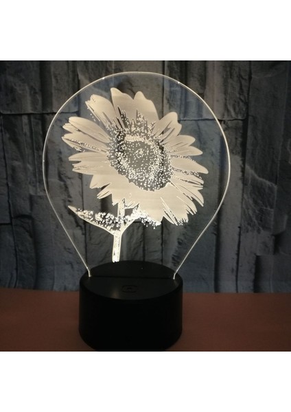 3D Ayçiçeği Gece Lambası Dokunmatik Masa Danışma Optik Illusion Lambalar 7 Renk Değişen Işıklar Ev Dekorasyon Noel Doğum Günü Hediyesi (Stil B) (Yurt Dışından) fırsatları
