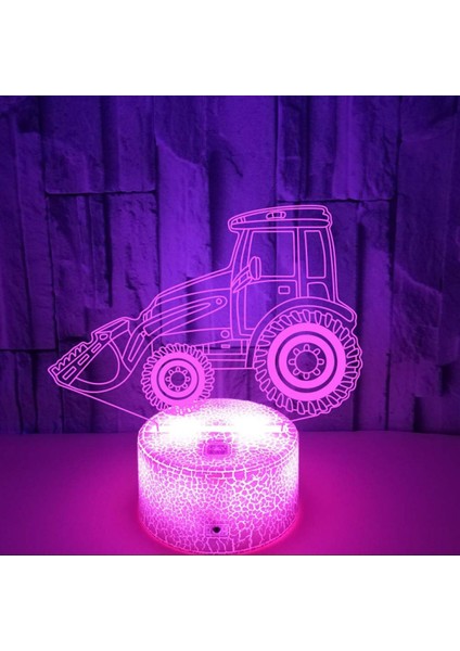 Buldozer Gece Lambası 3D Illusion LED Lamba Uzaktan Kumanda Dokunmatik Noel Erkek Çocuklar Için Genç - Çatlak Koltuk (Yurt Dışından)