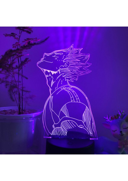 3D LED Illusion Lamba Anime Voleybol Çocuk Gece Lambası 16 Renk Uzaktan Kumanda Çocuk Odası Dekoratif Lamba --- Siyah Koltuk (Yurt Dışından)