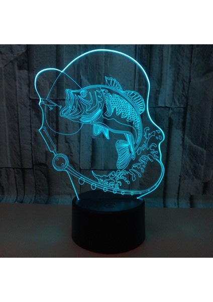 3D Balıkçılık Balık Gece Lambası Lambası Illusion Gece Lambası 7 Renk Değiştirme Dokunmatik Anahtarı Masa Danışma Dekorasyon Lambaları Hediye Akrilik Düz (Yurt Dışından) fiyatları