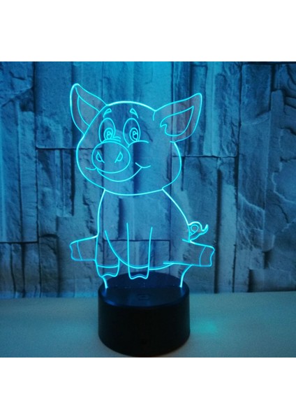 Karikatür Domuz Gece Lambası 3D Illusion Lamba Dokunmatik 7 Renk Değişen Yatak Odası Dekor Kız Çocuklar Doğum Günü Hediyesi Oyuncaklar Domuzlar Hediyeler (Yurt Dışından) modelleri
