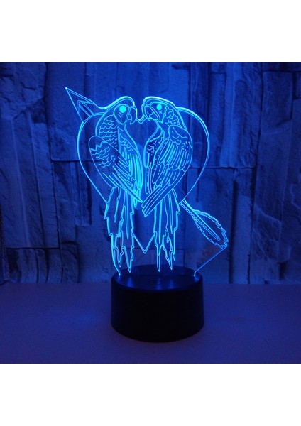 Yenilik Papağan Kuş Kalıplama Masa Lambası 3D Akrilik 7 Renk LED USB Uyku Gece Lambası Romantik Aşk Yatak Odası Dekoru Işık (Stil 10) (Yurt Dışından) fırsatları