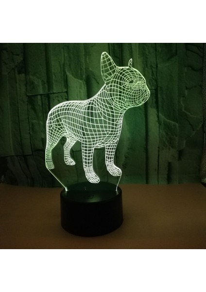 3D Bulldog Gece Lambası 16 Renk Değişen Optik Illüzyon Lambası Uzaktan Kumandalı Doğum Günü Sevgililer Günü Hediyesi Fikri Yürümeye Başlayan Erkek Kızlar Için (Yurt Dışından) fırsatları