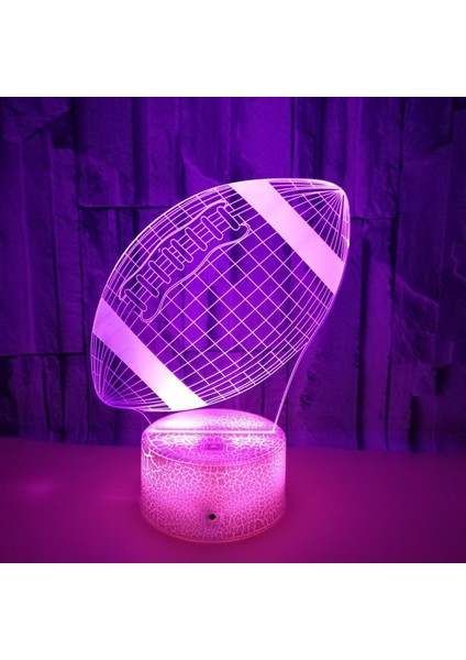 Futbol 3D Gece Lambası 3D Illusion Lambası Boys Için 16 Değişen Renk Uzaktan Kumanda Futbol Çocuk Odası Dekor Işıkları (Stil C) (Yurt Dışından)