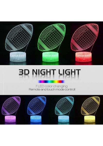 Futbol 3D Gece Lambası 3D Illusion Lambası Boys Için 16 Değişen Renk Uzaktan Kumanda Futbol Çocuk Odası Dekor Işıkları (Stil C) (Yurt Dışından) fiyatları