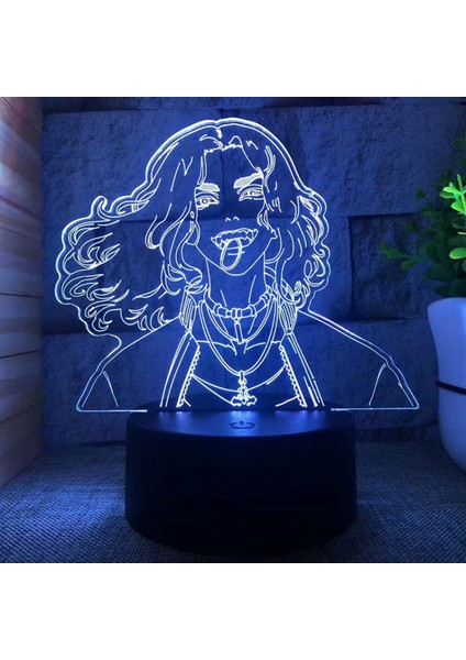 3D LED Gece Işıkları Anime Karakterler 3D Illusion Lamba Çocuk Odası Dekoratif Işıklar --- Desen E (Siyah Koltuk) (Yurt Dışından)