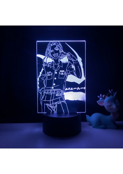 3D LED Gece Işıkları Anime Karakterler 3D Illusion Lamba Çocuk Odası Dekoratif Işıklar --- Desen J (Siyah Koltuk) (Yurt Dışından)