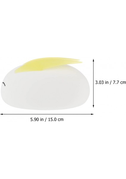 Tav?an Gece Lambas? ?arj Edilebilir ?ocuk Yatak Odas? I???? Hayvansal USB Silikon Gece Lambas? Beyaz Sar? Kulaklar (Yurt Dışından)