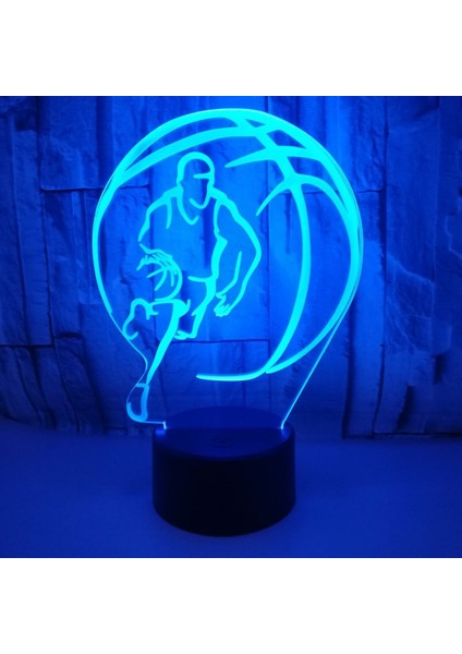 Basketbol Gece Lambası 3D Basketbol Gece Lambası 16 Renk Optik Illusion Dokunmatik Uzaktan Kumanda Akrilik ile En Iyi Doğum Günü Yılbaşı Hediyeleri (Stil N) (Yurt Dışından)