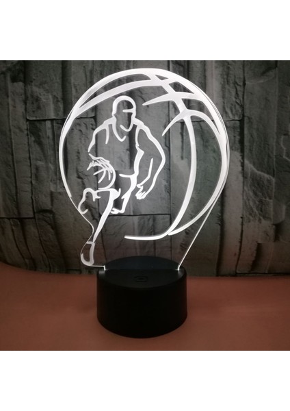 Basketbol Gece Lambası 3D Basketbol Gece Lambası 16 Renk Optik Illusion Dokunmatik Uzaktan Kumanda Akrilik ile En Iyi Doğum Günü Yılbaşı Hediyeleri (Stil N) (Yurt Dışından)