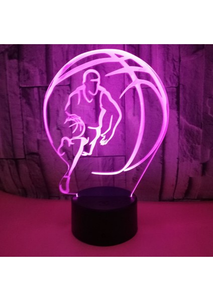Basketbol Gece Lambası 3D Basketbol Gece Lambası 16 Renk Optik Illusion Dokunmatik Uzaktan Kumanda Akrilik ile En Iyi Doğum Günü Yılbaşı Hediyeleri (Stil N) (Yurt Dışından)
