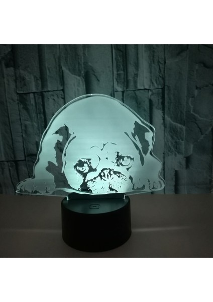 3D Sevimli Pug Köpek Gece Lambası Dokunmatik Masa Danışma Optik Illusion Lambalar 7 Renk Değişen Işıklar Ev Dekorasyon Doğum Günü Hediyesi (Stil J) (Yurt Dışından) modelleri