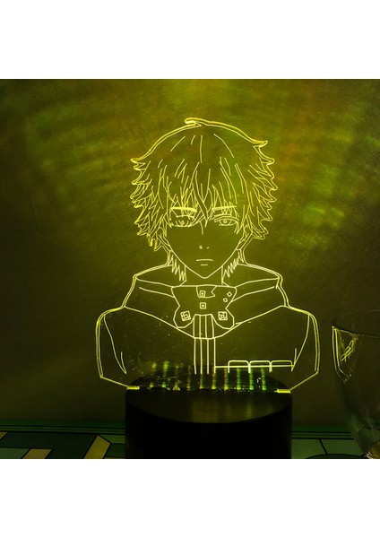 3D Anime Ghoul Illusion Lamba ile 16 Renk Uzaktan Kumanda 3D LED Gece Lambası Çocuk Odası Için Dekoratif Lamba --- C2(Siyah Koltuk) (Yurt Dışından)